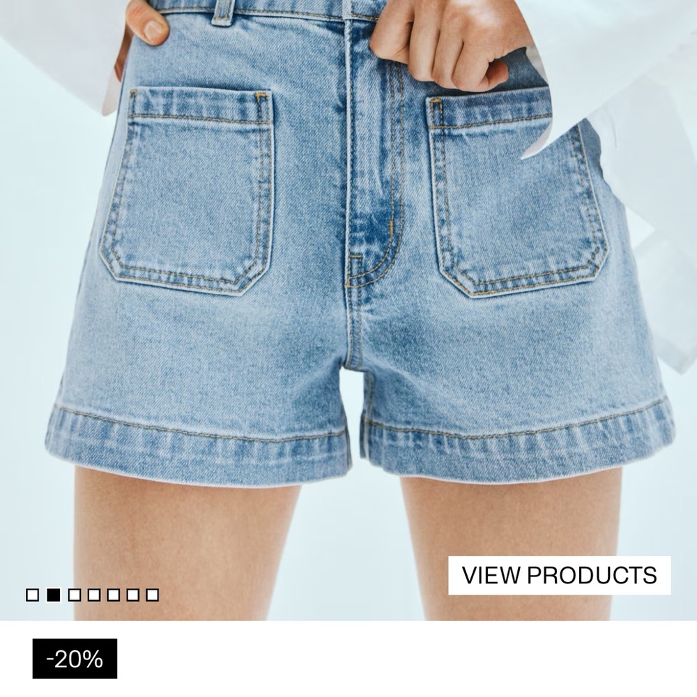 High-Waist Light Blue Denim Shorts -